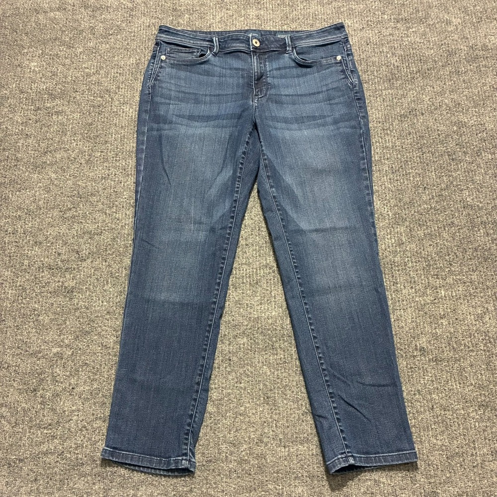 J. Jill Denim Authentic Fit Slim Ankle Jeans Womens Size 12 Blue Mid Rise